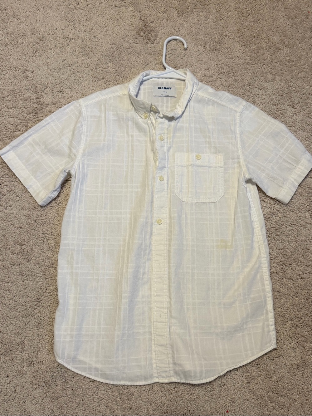 Boys White Button Down Shirt